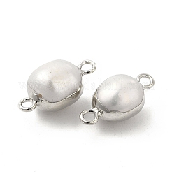 Natural Pearl Connector Charms&nbsp;PEAR-P004-50P