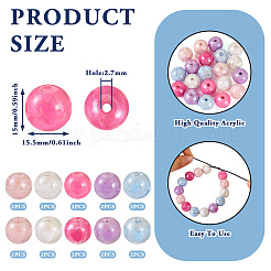 20Pcs 10 Styles Acrylic Round Beads Sets&nbsp;OACR-TA0002-86