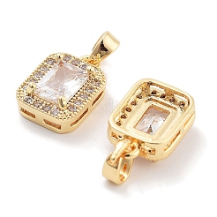 Brass with Clear Cubic Zirconia Charms&nbsp;KK-P271-25G