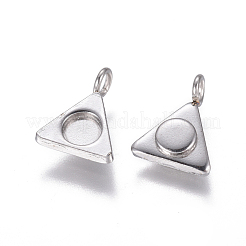 Non-Tarnish 304 Stainless Steel Pendant Cabochon Settings&nbsp;STAS-F222-026