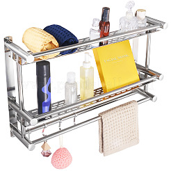 ステンレス製のバスルームタオルロールホルダー  壁掛けトイレットペーパーホルダー  ステンレス鋼色  380x600x150mm&nbsp;DIY-TAC0020-94
