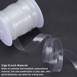 10mの目に見えない伸縮性のあるTPUプラスチック透明弾性ストラップ  スプールで  DIYブラジャーランジェリー水着用  透明  10x0.2mm  約10.94ヤード（10m）/ロール&nbsp;EW-GF0001-06