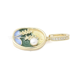 Brass Enamel Pendants&nbsp;KK-F886-01G-04