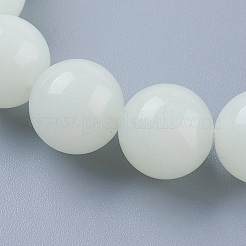 合成蓄光石ビーズストレッチブレスレット  暗闇で光る  ラウンド  春の緑  2インチ（50mm）  8mm&nbsp;BJEW-P203-8mm-01B