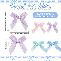 40Pcs 4 Colors Bowknot Polyester Ornament Accessories&nbsp;DIY-SP0004-80