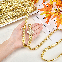 Polyester & Metallic Yarn Knitting Ribbon&nbsp;OCOR-WH0068-10B-WH