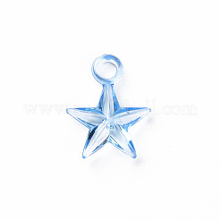 透明なアクリルパーツ  スター  ミックスカラー  21x16.5x4.5mm  穴：3mm  約1380個/500g&nbsp;MACR-N013-029-A01