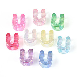 UV Plating Transparent Acrylic European Beads&nbsp;OACR-M027-02U