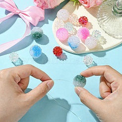 DIY Round Iridescent Transparent Resin & Frosted Acrylic Beads Jewelry Making Findings Kits&nbsp;DIY-YW0009-40
