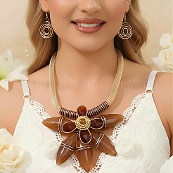 Aluminum & Resin Flower Statement Jewelry Set&nbsp;WGDD658-02