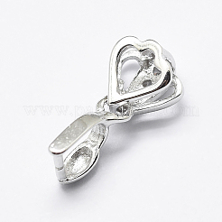 Anti-Tarnish Rhodium Plated 925 Sterling Silver Micro Pave Cubic Zirconia Pendant Bails&nbsp;STER-E053-27P