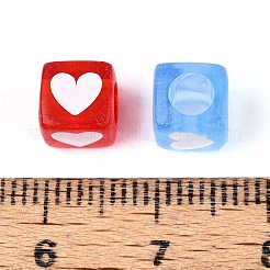 Spray Painted Transparent Acrylic Beads&nbsp;OACR-N140-02