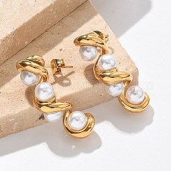 304 Stainless Steel Twist Stud Earrings&nbsp;EJEW-L287-067G