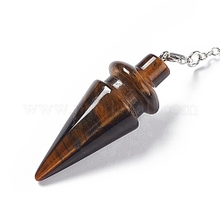 Natural Tiger Eye Pointed Dowsing Pendulums&nbsp;AJEW-B020-01P-01