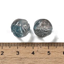 透明ガラスビーズ  グラデーションカラー  ラウンド  アクア  12.5x12mm  穴：1.4mm&nbsp;GLAA-D025-03D