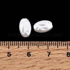ABSプラスチックパール調ビーズ  オーバル  ホワイト  9.5x6x3.5mm  穴：1.2mm  約3900個/500g&nbsp;PL-CBA8DB3-05