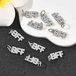 SHEGRACE Brass Micro Pave Clear Cubic Zirconia Pendants&nbsp;XGRQ2C218-408P