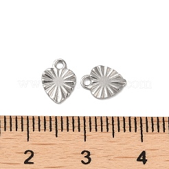 変色しない304ステンレススチールチャーム  ハートチャーム  ステンレス鋼色  8x6x0.7mm  穴：1.2mm&nbsp;STAS-C080-03P