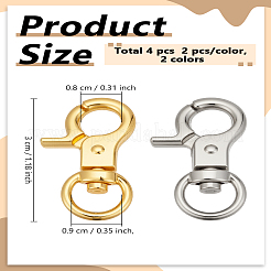 4Pcs 2 Colors Zinc Alloy Swivel Clasps&nbsp;FIND-LP0008-14