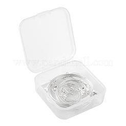 20個5サイズ304ステンレススチールペンダント  フープピアスパーツ  リング  銀  23.5~49x21~45x1.5~1.8mm  穴：1mm  21ゲージ  インナーサイズ：20~42.5x21.5~44mm  ピン：0.7mm&nbsp;STAS-LS0001-12S