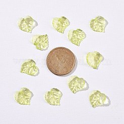 透明なアクリルパーツ  葉  グリーン  約15mm長  15 mm幅  厚さ2mm  穴：1.5mm  1700個/ 500g&nbsp;DBLA410-9