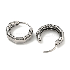 316サージカルステンレスフープピアス  リング  アンティークシルバー  15x16mm&nbsp;EJEW-D096-12AS-05