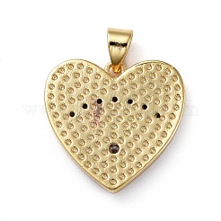 Brass Micro Pave Cubic Zirconia Pendants&nbsp;KK-G363-34G