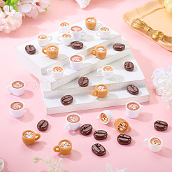 50Pcs 4 Styles Resin Coffee/Coffee Bean Figurines Ornaments&nbsp;DJEW-TA0001-46