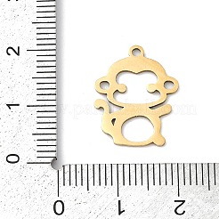 ステンレスペンダント201個  猿のチャーム  18KGP本金メッキ  17.5x14.5x1mm  穴：1.4mm&nbsp;STAS-F316-30G-01