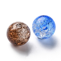 216個12色透明クラックルアクリルビーズ  ラウンド  ミックスカラー  10mm  穴：2mm  18個/カラー&nbsp;CACR-YW0001-05