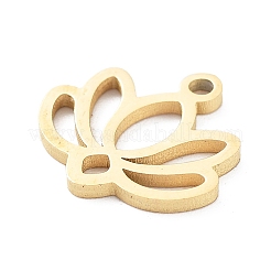 304 Stainless Steel Flower Lotus Charms&nbsp;STAS-Z054-02G
