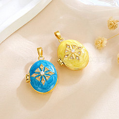 Plastic Imitation Pearl Locket Pendants&nbsp;KK-P335-11G