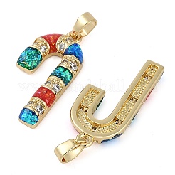 Brass Micro Pave Cubic Zirconia Pendants&nbsp;KK-U032-13G