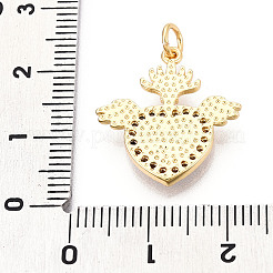 Brass Micro Pave Clear Cubic Zirconia Pendants&nbsp;KK-N268-18G