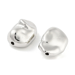 CCBプラスチックビーズ  ナゲット  プラチナ  15x10x6.5mm  穴：1.4mm  約1020個/500g&nbsp;CCB-S164-34P