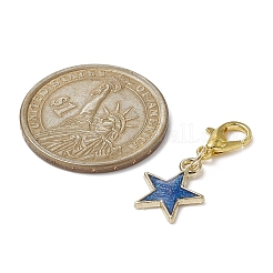 スター合金エナメルペンダント装飾  合金製カニカン付き  ミックスカラー  28mm  8個/セット&nbsp;HJEW-JM01070