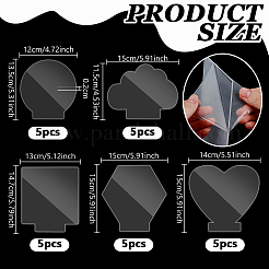 25Pcs 5 Styles Transparency Acrylic Board&nbsp;DIY-OC0015-84
