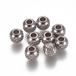 変色しにくい304ステンレススチールビーズ  ロンデル  ステンレス鋼色  4x3.5mm  穴：1.5mm&nbsp;STAS-M274-033P