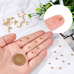 201ステンレススチールスペーサービーズ60個  ロンデル  ゴールドカラー  4x3mm  穴：2.5mm&nbsp;STAS-DC0016-36