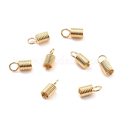 304ステンレススチールコードエンド  コラム  18KGP本金メッキ  10.5x4.5mm  穴：3mm  内径：3mm&nbsp;STAS-C044-03A-G
