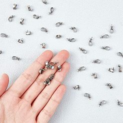 304ステンレススチールペグベイルペンダント  片穴パーツ用  ステンレス鋼色  12x4mm  穴：5.5x2.5mm  ピン：1mm  80個/箱&nbsp;STAS-UN0002-20A