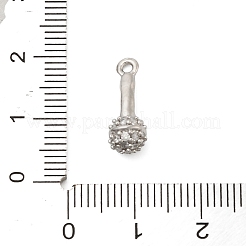 真鍮マイクロパヴェキュービックジルコニアペンダント  マイク  プラチナ  16x6mm  穴：1.5mm&nbsp;KK-I380-04P
