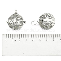 Rack Plating Brass Hollow Round Cage Pendants&nbsp;KK-M181-02P-NF