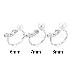 Fish Brass Micro Pave Clear Cubic Zirconia Cuff Ring Settings&nbsp;KK-T076-52P