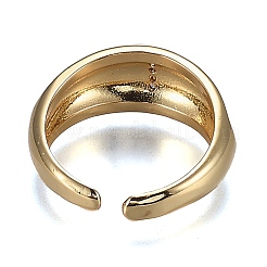 Brass Micro Pave Clear Cubic Zirconia Cuff Rings&nbsp;RJEW-H538-03G-T