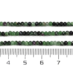 天然石ルビーインゾイサイトビーズ連売り  多面カット  ロンデル  3x2mm  穴：0.6mm  約184個/連  15.67''（39.8センチメートル）&nbsp;G-NH0050-A01-01