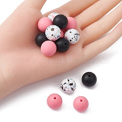 Round Food Grade Eco-Friendly Silicone Focal Beads&nbsp;SIL-YW0001-14B