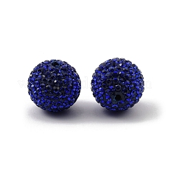 A級ラインストーンパヴェボールディスコビーズ  ユニセックスジュエリーには  ラウンド  サファイア  pp13（1.9~2mm）  16mm  穴：1.5mm&nbsp;RB-Q105-9