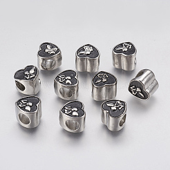 304 Stainless Steel Enamel European Beads&nbsp;STAS-J022-096AS