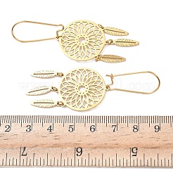 Flat Round 304 Stainless Steel Hoop Earrings&nbsp;EJEW-G453-01G
